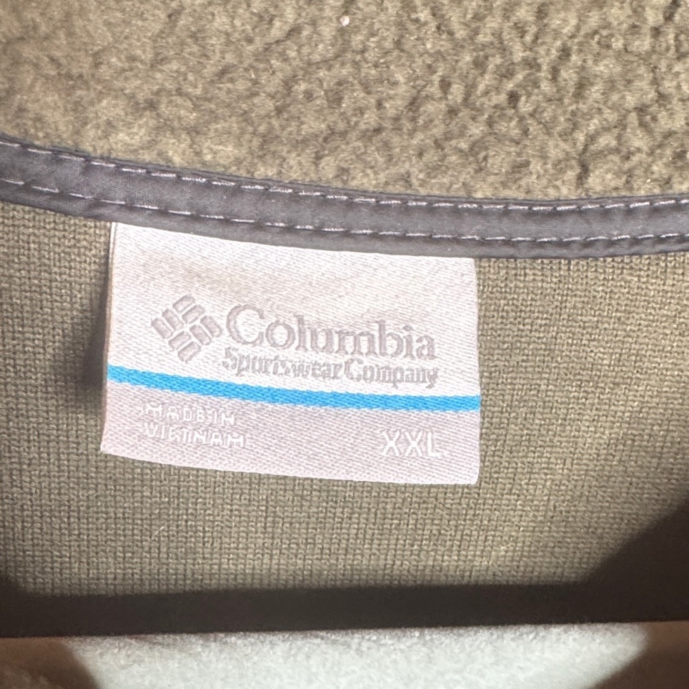 Columbia Helvetia II Half Snap Fleece Pullover Olive Green Black Size XXL Sherpa - Picture 3 of 9